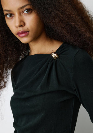 Grace & Mila Bijou Hardware Detail Top, Black