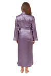Marlon Long Sleeve Satin Lace Wrap, Faded Plum