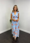 Vila Karin Floral Print Maxi Dress, Kentucky Blue