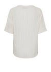 Fransa Embroidered Line Blouse, Cream
