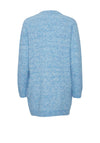 Fransa Melange Design Open Knit Cardigan, Blue