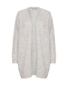 Fransa Melange Design Open Knit Cardigan, Stone