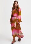Fransa Ombre Print A-Line Maxi Dress, Pink Multi