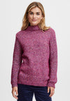 Fransa Mock Neck Knit Jumper, Very Berry