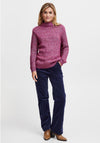 Fransa Mock Neck Knit Jumper, Very Berry