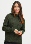 Fransa Mock Neck Knit Jumper, Forest Green