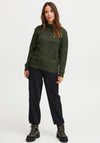 Fransa Mock Neck Knit Jumper, Forest Green