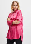 Fransa Shimmer Long Shirt, Bright Pink