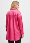 Fransa Shimmer Long Shirt, Bright Pink