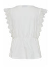 Fransa Lace Panel Peplum Top, White