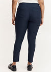 Fransa Curve Slim Leg Trousers, Navy