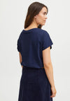 Fransa Floral Bud Graphic T-Shirt, Navy