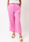 Freequent Lava Linen Cropped Trousers, Fuchsia Pink