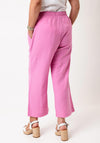 Freequent Lava Linen Cropped Trousers, Fuchsia Pink