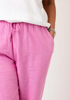 Freequent Lava Linen Ankle Trousers, Pink