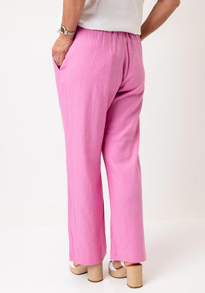 Freequent Lava Linen Ankle Trousers, Pink