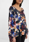 French Connection Brooke Satin Floral Top, Black