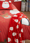 Fusion Jolly Santa Fleece Throw, Red