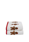 Fusion Gingerbread Embroidered Jacquard Hand Towels, 2 Pack