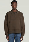 G-Star Raw Polo Collar Sweatshirt, Deep Brown