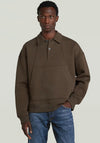 G-Star Raw Polo Collar Sweatshirt, Deep Brown