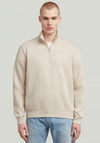 G-Star Raw Premium Core Half Zip Sweatshirt, Ecru