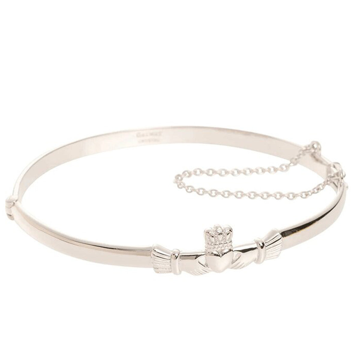 Galway Crystal Claddagh Bangle, Silver