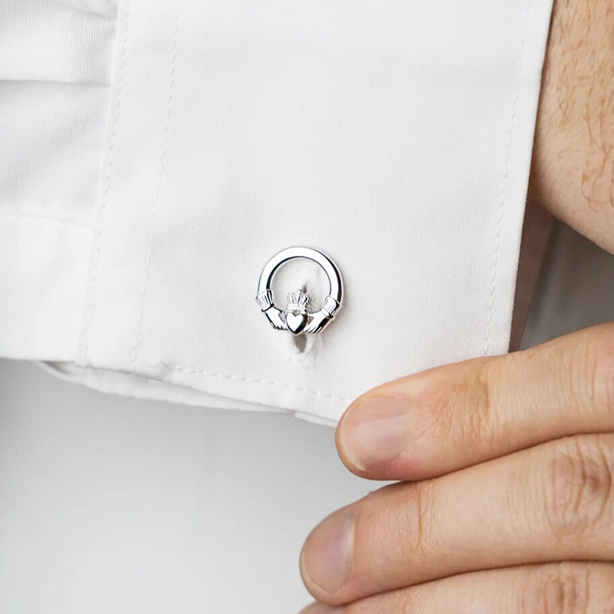 Galway Crystal Claddagh Cufflinks, Silver