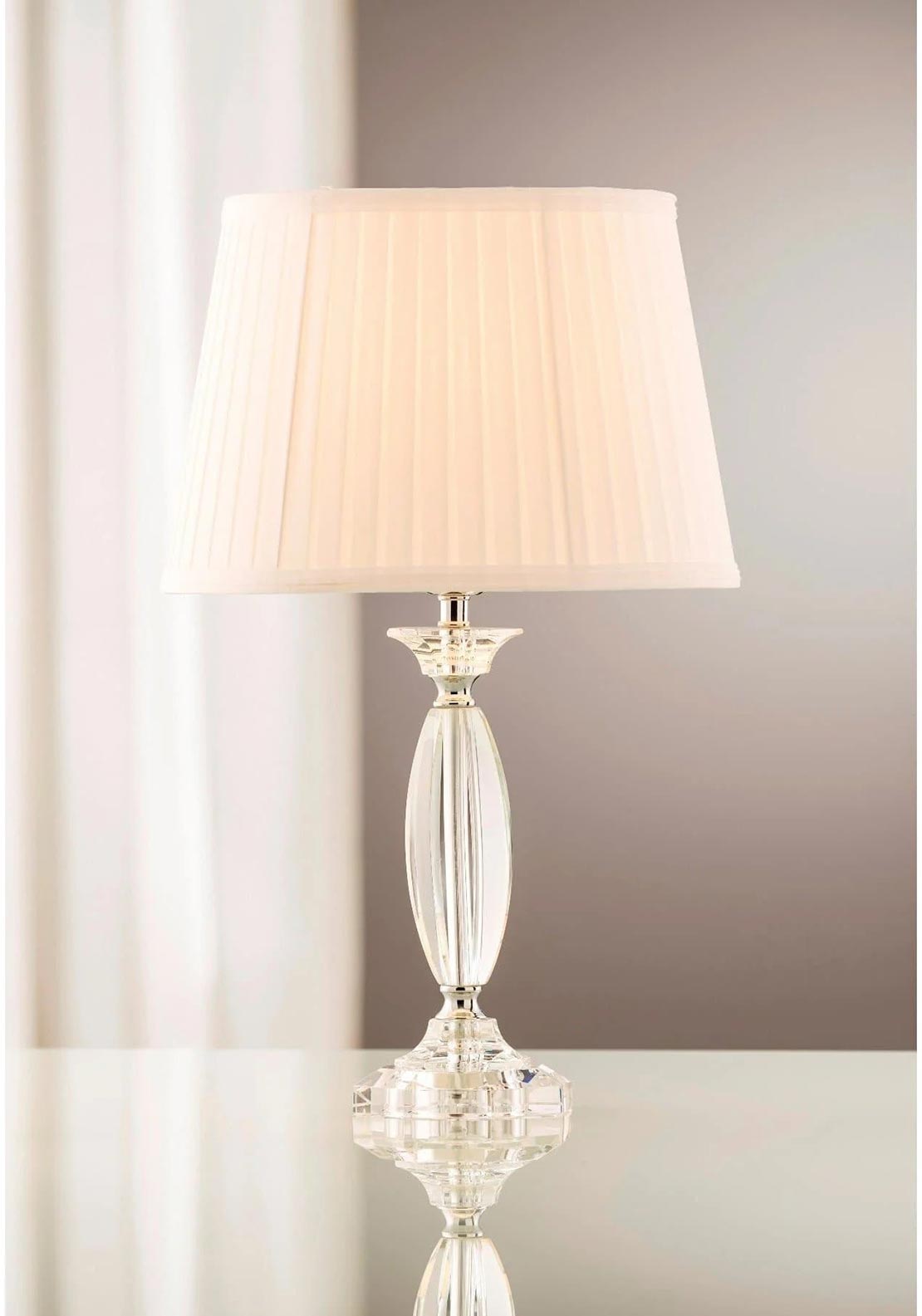 Galway Crystal Lyon Table Lamp & Shade, White