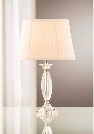 Galway Crystal Lyon Table Lamp & Shade, White