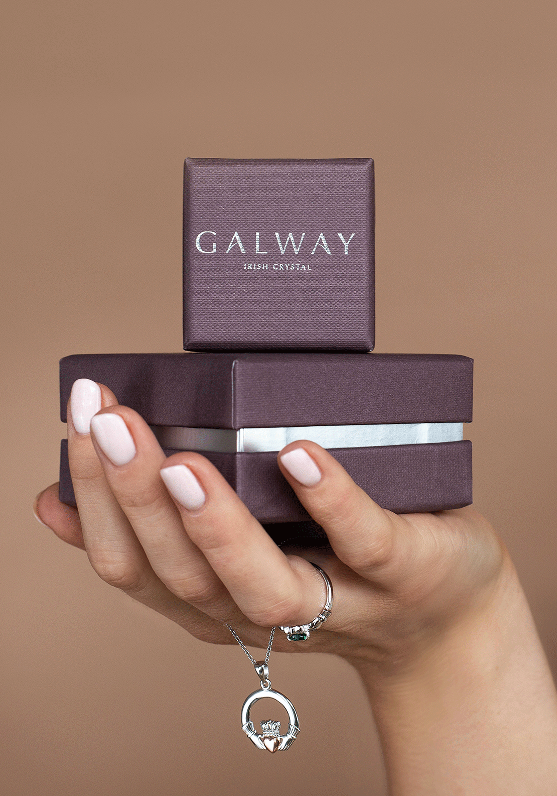 Galway Crystal St. Bridget's Cross Pendant Necklace, Silver