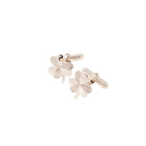 Galway Crystal Shamrock Cufflinks, Silver