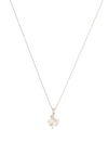 Galway Crystal Shamrock Pendant Necklace, Silver