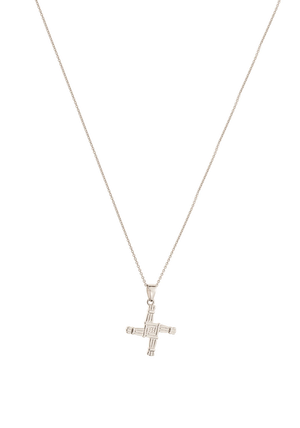 Galway Crystal St. Bridget's Cross Pendant Necklace, Silver