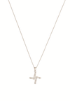 Galway Crystal St. Bridget's Cross Pendant Necklace, Silver