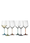 Galway Crystal Chroma Wine Party Pack Glasses, Set of 6