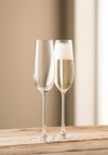 Galway Crystal Solus Flute Pair Glasses, Set of 2