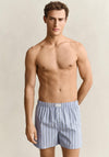 Gant 2 Pack Cotton Stripe Boxer Shorts, Blue Multi