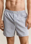 Gant 2 Pack Cotton Stripe Boxer Shorts, Navy Multi