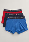 Gant 3 Pack Cotton Stretch Retro Shield Trunks, Rich Blue Multi