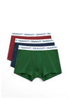 Gant 3 Pack Cotton Stretch Trunks, Green Multi