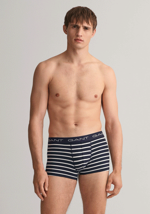 Gant 3 Pack Logo Cotton Stretch Trunks, Eggshell
