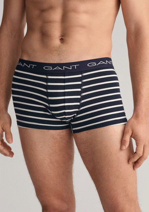 Gant 3 Pack Logo Cotton Stretch Trunks, Eggshell