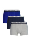 Gant 3 Pack Logo Cotton Stretch Trunks, Light Grey Melange