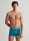 Gant 3 Pack Logo Cotton Stretch Trunks, Ocean Turquoise Multi