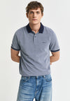 Gant 4 Colour Oxford Pique Polo Shirt, Dusty Navy