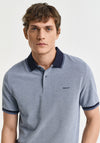 Gant 4 Colour Oxford Pique Polo Shirt, Dusty Navy