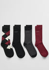 Gant 4 Pack Argyle Striped Solid Gift Box, Black Multi