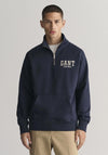 Gant Arch Graphic Half Zip Sweatshirt, Evening Blue