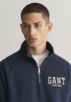 Gant Arch Graphic Half Zip Sweatshirt, Evening Blue